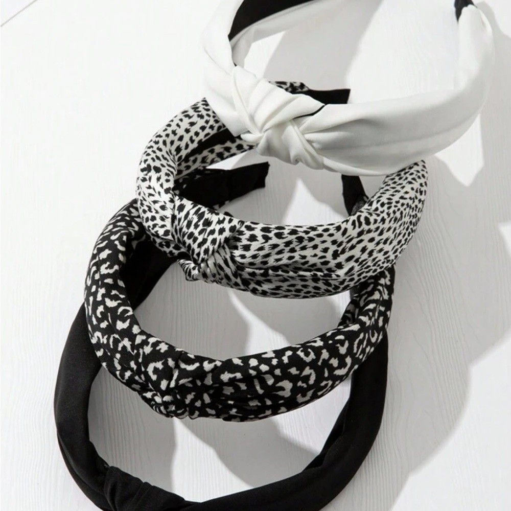 4-pack headbands black & white - Picture 2 of 4